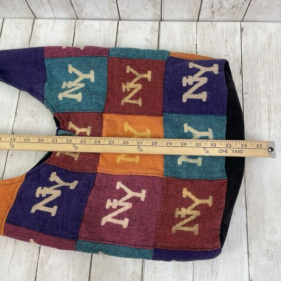 NY Crossbody Sling Slouchy HOBO Bag NEW YORK BLOCK PATCHWORK - Nepal - Picture 7 of 13
